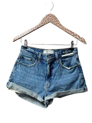 Abercrombie & Fitch A&F The Mom Shorts Curve Love Denim Jorts Denim 4 27 NEW NWT thumbnail 4