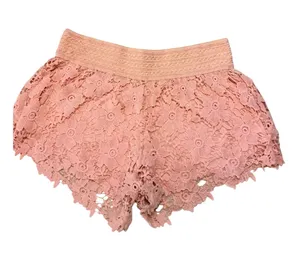 Laze Floral Lace Scalloped Shorts Pink / Peach Coquette Boho Size XL (Waist 32) thumbnail 1