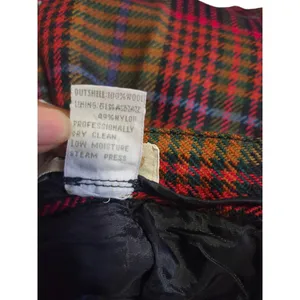 Vintage Schadder 100% Wool Tartan Plaid Pleated Midi Skirt Size 14 Red Green thumbnail 4