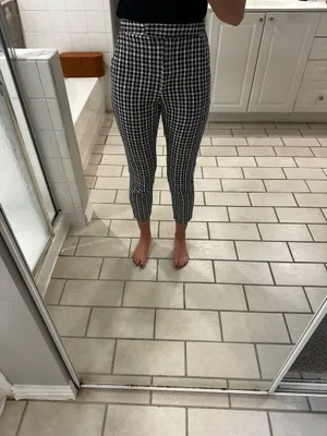 Zara black and white gingham suit pants thumbnail 3
