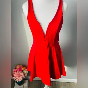 Lulus Red Sleeveless Fit & Flare Mini Dress – Perfect for Cocktail or Date Night thumbnail 2