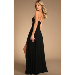Lulus Remember This Moment Black Rhinestone Strapless Maxi Dress Formal XS NWT thumbnail 4