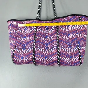 Zubaz Tote Bag Blue Red White Buffalo Bills Zebra Print Neoprene Gameday Large thumbnail 6