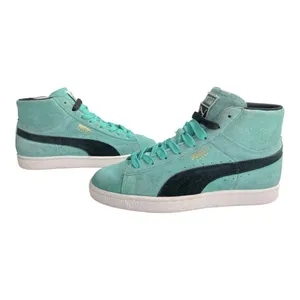 Puma Suede Classic Mid High Top Sneakers Mint Tiffany Blue Black Womens Size 8 thumbnail 10