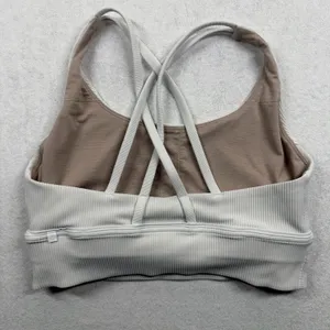 Lululemon Energy Longline Ribbed Sports Bra Women’s Size 8 White Medium Support thumbnail 2