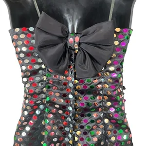 Vintage 80s Nadine Rainbow Swiftie Disco Ball Sequin Strapless Mini Dress thumbnail 14