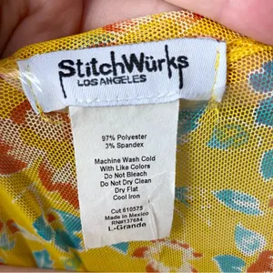 Boutique NWOT Yellow Mesh Floral Kimono Large thumbnail 4