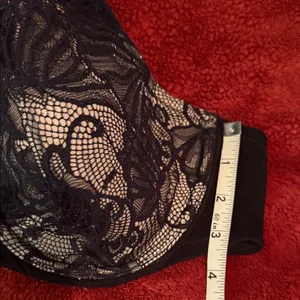 Paramour Black and Cream Lace Bra Size 38D thumbnail 7