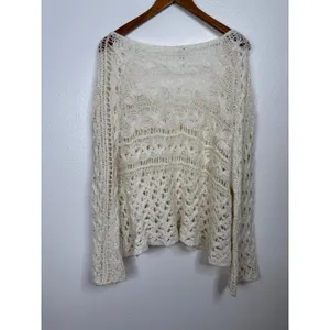 Free People‎ Pegasus Cream Sweater Size Medium thumbnail 4