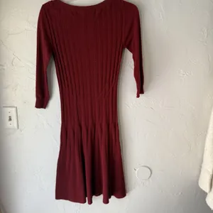 Max Studio Dress Y2k Medium Red Sweater Knit‎ Fit Flare Ribbed Pullover thumbnail 9
