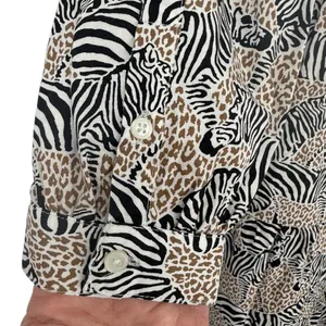 J.Crew Animal Print Novelty Zebra Leopard Long Sleeve Tiered‎ Mini Dress Size XS thumbnail 12