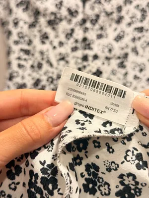 Zara Black White Floral Button Front Spaghetti Strap Midi Slip Dress Size XS thumbnail 4