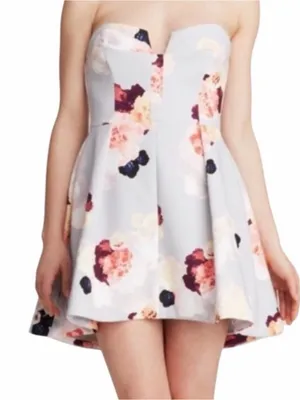 Keepsake the label divide floral flower bloom strapless tulip dress size XS thumbnail 1