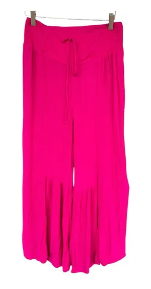 Hot pink bell bottoms hippie boho pants Medium thumbnail 1