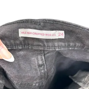 Levi's Mile High Wide Leg‎ Cropped Jeans Black Denim Size 24 thumbnail 8