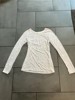 Lululemon Daily Practice Long Sleeve Love Manifesto Burnout Top | White thumbnail 2