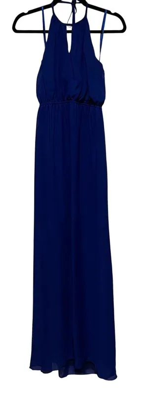 Women's Sleeveless Open Back Halter Maxi Dress Size XS Vacation Euro Summer thumbnail 1
