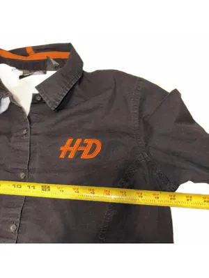 Harley-Davidson VtG Y2K Womans XL Embroidered Button-Up Shirt HD Logo thumbnail 7