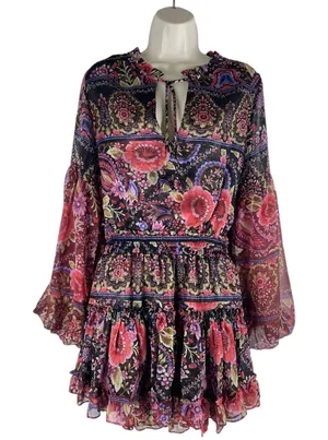 MISA Los Angelos Elisabetta Mini Dress Flora Valentina Print Size S thumbnail 1