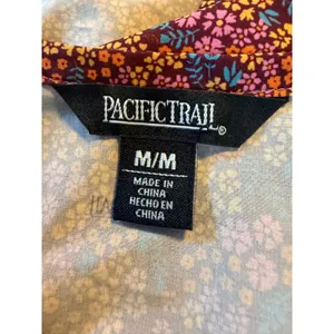Pacific‎ Trail Floral boho Babydoll mini Dress Burgundy Pink whimsi beach dainty thumbnail 6