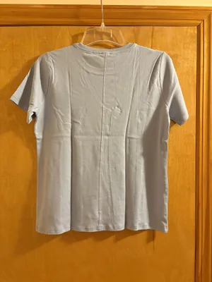 NWT Ann Taylor Placid Blue Crew Neck Tee thumbnail 4