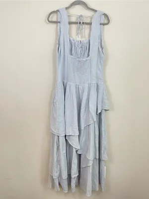 Free People In My Dreams Midi Dress in Pearl Blue Size Large thumbnail 7