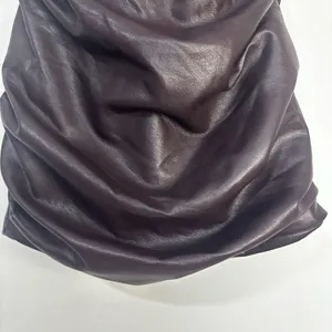 House of CB 'Olivia' Bitter Chocolate Vegan Leather Mini Dress thumbnail 4