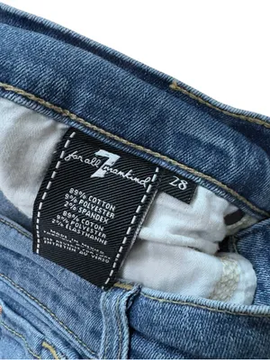 7 For All Mankind Women’s 28 Ankle Gwenevere Skinny Crop Jeans Frayed Hem Blue thumbnail 11