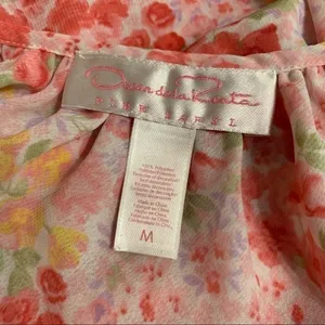Oscar‎ de la Renta Pink Label Floral Rosette Camisole Top Pink Medium Womens thumbnail 3