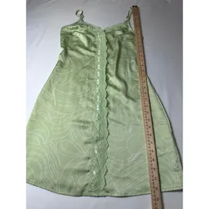 BP Nordstrom Sage Green Swirl Satin Lace Trim Slip Mini Dress XS BP465213MI thumbnail 3