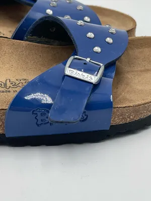 Birkenstock Birki's Rhinestones Patent Blue Sz 38 Women’s 7 Sandals Summer thumbnail 5