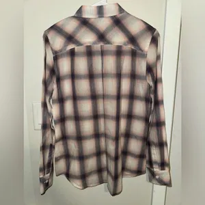 Rails Cotton Button Down Plaid Western Long Sleeve Shirt Small Purple‎ thumbnail 2