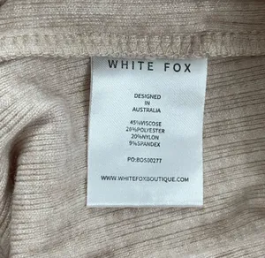 White Fox Ribbed Bodycon Cream Maxi Skirt thumbnail 4