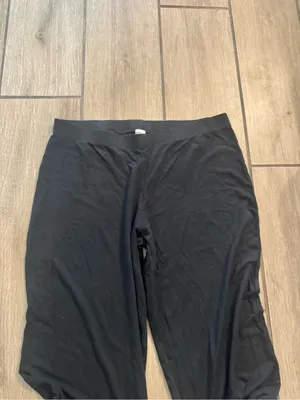 Victoria's Secret Black Lounge Pants with Lace Trim thumbnail 3