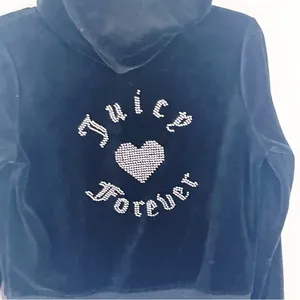 JUICY COUTURE x FOREVER 21 Black Velvet Velour 2 Piece Track Suit, Size Medium thumbnail 12