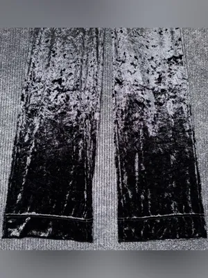 Halara NWT High Waisted Pockets Straight Leg Velvet Casual Pants Black S Retro thumbnail 6