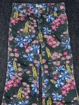 Anthropologie x Wrangler Wanderer High Rise Flare Jeans Floral Sz 28 x 32 Retro thumbnail 4