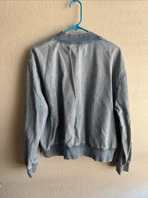 MICHAEL Michael Kors Light Blue Denim Bomber Jacket thumbnail 7