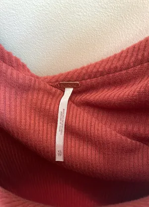 Free People Marley Off The Shoulder Ribbed Top Size XS Warmstone Color thumbnail 3
