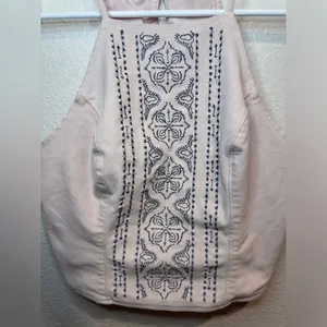 Abercrombie & Fitch Y2K Women's Rose Pink Embroidered Halter Top Size XS‎ thumbnail 2