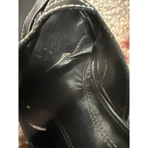 Franco‎ Sarto Y2k Black Leather Woven Mule Block Kitten Heel Sandals thumbnail 3