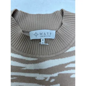 Wayf Intarsia Zebra Print Sweater Dress In Beige Zebra Size M. NWOT thumbnail 6
