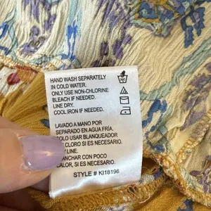 Altar'd State Boho Mini Dress Mustard Yellow Floral Medium Peasant Festival Chic thumbnail 8