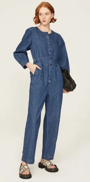 NEW $128‎ MSRP Madewell Straight Leg Denim Jumpsuit Utility Artsy Coveralls Sz 2 thumbnail 1