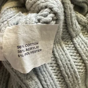Women’s Gap Blue Gray Solid Cable-Knit Collared Button Front Cardigan Sweater M thumbnail 5