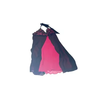 Darjeeling Red/Black Sheer Nightdress Sleepwear‎ Sightgown size M/L FR 40 thumbnail 2
