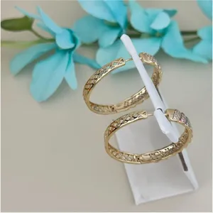 14K Gold Plated Women's Earring Hoop Round‎ thumbnail 4