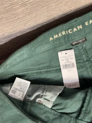 American Eagle Hi-Rise Corduroy Mini Skirt Green Super Stretch Size 2 NWT thumbnail 10