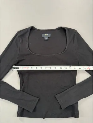 Maeve by Anthropologie | Small | Black Long-Sleeve Scoop-Neck Top thumbnail 5