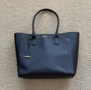 Kate Spade Large Black Tote Bag Multi Compartments Zip Top Closure Laptop EUC thumbnail 1